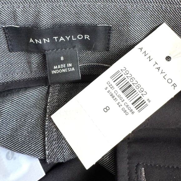 Ann Taylor Women’s 8 Gray The Straight Bi‑Stretch Pants High Rise Trousers NWT - Picture 2 of 13